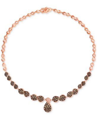 Le Vian - Chocolate Diamond & Vanilla Diamond 17" Statement Necklace (5-3/8 ct. t.w.) in 14k Rose Gold