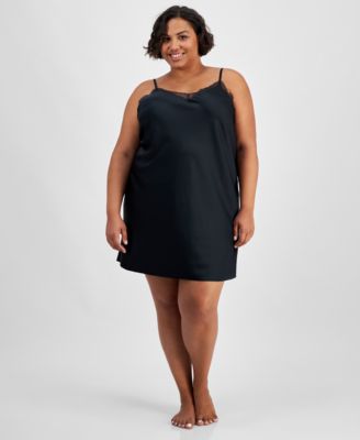 I.N.C. International Concepts - Plus Size Lace-Trim Satin Chemise