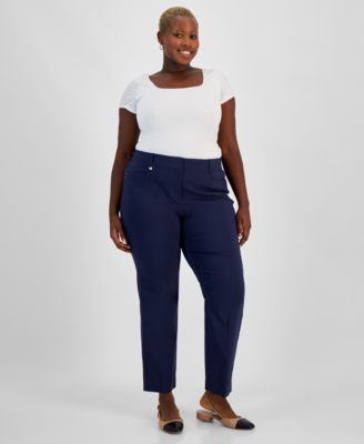 JM Collection - Plus Size Curvy Slim-Leg Pants