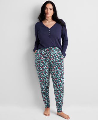 State of Day - Plus Size Printed Jogger Pajama Pants