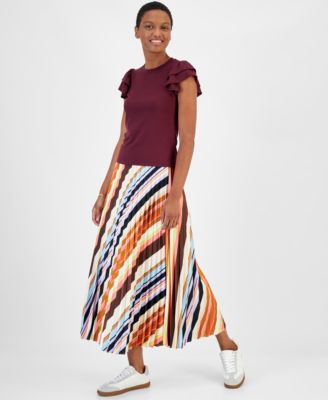 On 34th - Women's Flutter-Sleeve Ribbed Top, Created for Macy's