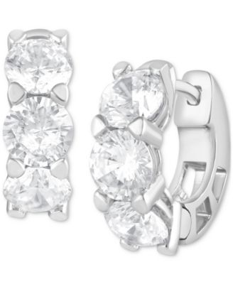 Badgley Mischka - Lab Grown Diamond Small Huggie Hoop Earrings (5 ct. t.w.) in 14k White Gold