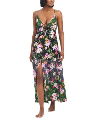 Bar III - Women's Floral-Print Tiered Cover-Up Dress