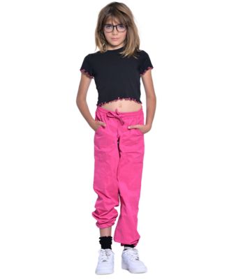 With Jules - Big Girls Twill Cargo Jogger Pants