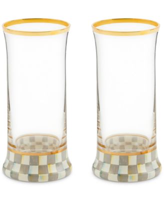 Mackenzie-Childs - Sterling Check Highball Glass, Set of 2