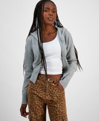 Ultra Flirt - Juniors' Full-Zip Hoodie Sweater