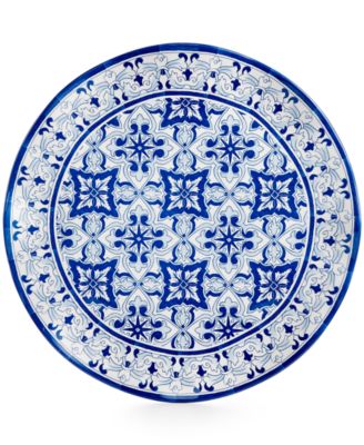 Q Squared - Talavera Azul Collection Melamine 16" Serving Platter
