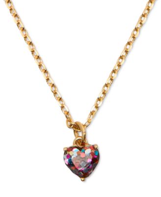 kate spade new york - Gold-Tone Stone Heart Pendant Necklace, 16" + 3" extender