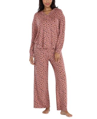 Honeydew - Women's 2-Pc. Henley French Terry Pajamas Set