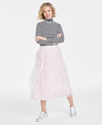 On 34th - Women's Tiered Ruffle Tulle Midi Skirt