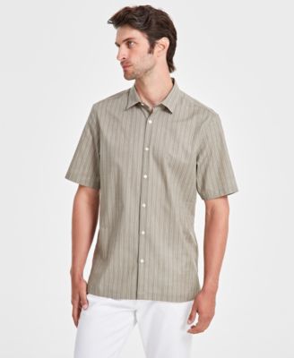 Alfani - Men's Lobby Elevator Regular-Fit Stripe Button-Down Shirt