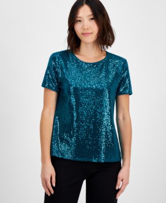 AK Anne Klein - Petite Shine Dot T-Shirt