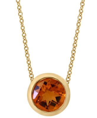 EFFY Collection - Round Gemstone 18" Pendant Necklace in 14K Gold Plated Silver