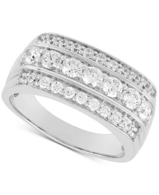 Grown With Love - Men's Lab Grown Diamond Triple Row Ring (1-1/2 ct. t.w.) in 10k Gold