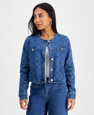 I.N.C. International Concepts - Petite Quilted Button-Front Jacket