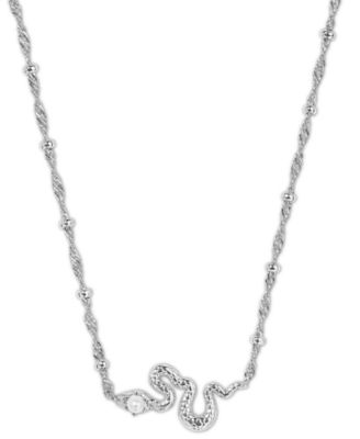 Kendra Scott - Rhodium-Plated Cultured Freshwater Pearl Snake 19" Adjustable Pendant Necklace