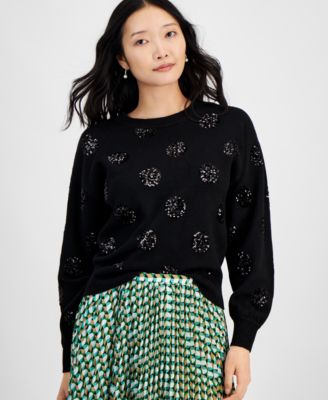 On 34th - Women's Sequinned-Pattern Sweater