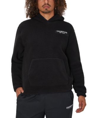 Champion - Men's Solid-Color Faux-Shearling Pullover Hoodie