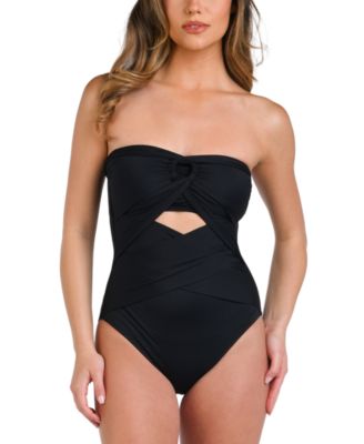 La Blanca - Women's Island Goddess Convertible Draped Bandeau One Piece Swimsuit