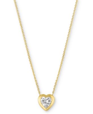 Forever Grown Diamonds - Lab-Grown Diamond Heart Bezel Necklace (1/3 ct. t.w.) in 10k Yellow Gold