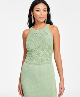 I.N.C. International Concepts - Women's Metallic Crochet Tank Top