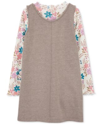 Carter's - Little & Big Girls Floral-Print T-Shirt & Jumper Dress, 2 Piece Set