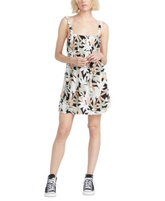 Volcom - Juniors' Waverly Square-Neck Cutout-Back Dress