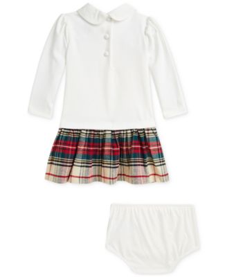 Polo Ralph Lauren - Baby Girls Pont&eacute; Knit Plaid Dress & Bloomers