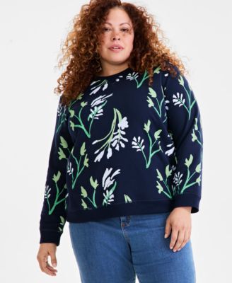 Style & Co - Plus Size Printed Fleece Sweatshirt