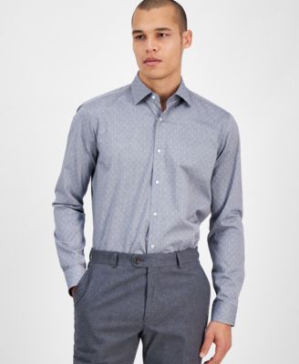 Hugo Boss - Men's Long Sleeve Button-Front Geo Print Shirt
