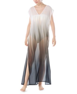Carmen Marc Valvo - Women's V-Neck Maxi Dress Swim Cover-Up