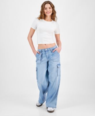 Celebrity Pink - Juniors' Wide-Leg Cargo Jeans