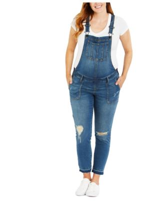 Motherhood Maternity - Side Panel Letdown Hem Maternity Overalls