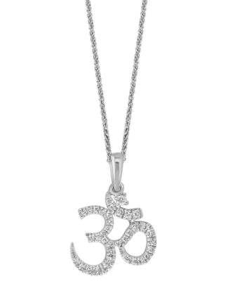 LALI Jewels - Diamond OM 18" Pendant Necklace (1/6 ct. t.w.) in 14k Gold