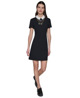KARL LAGERFELD PARIS - Women's Polo Knit Necklace Dress