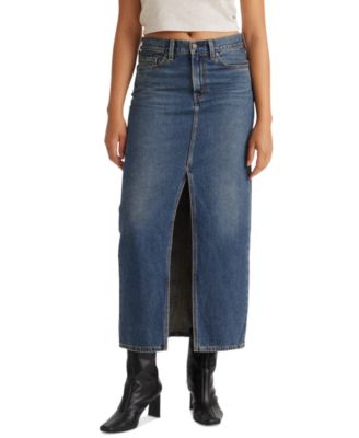 Levi's - Women's Mid-Rise Denim Column Ankle Skirt