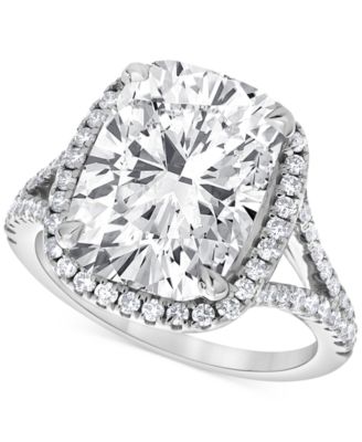Badgley Mischka - Certified Lab Grown Diamond Cushion & Round Halo Engagement Ring (7-1/2 ct. t.w.) in 14k White Gold