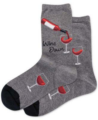 Hot Sox - Women's Wine Down Printed Crew Socks