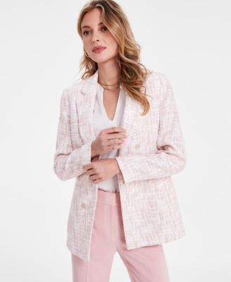 Bar III - Women' s Tweed Faux Double-Breasted Blazer