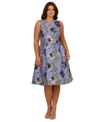 Adrianna Papell - Plus Size Jacquard Fit & Flare Dress