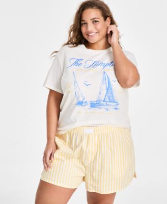 Love Tribe - Trendy Plus Size Hamptons Rhinestone T-Shirt