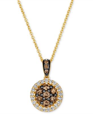 Le Vian - Chocolate Diamond&reg; (1/3 ct. t.w.) & Nude Diamond™ (1/6 ct. t.w.) Pendant 20" Necklace in 14k Honey Gold