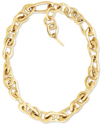 Calvin Klein - Gold-Tone Stainless Steel CK Statement Link Collar Necklace, 14" + 2" extender
