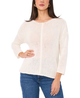 Vince Camuto - Women's Textured-Knit Center-Seam Sweater