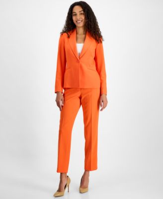 Le Suit - Women's One-Button Straight-Leg Pantsuit