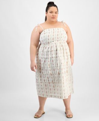 And Now This - Trendy Plus Size Floral Fit & Flare Dress