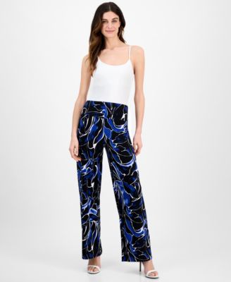 Anne Klein - Petite High-Rise Pull-On Wide-Leg Pants