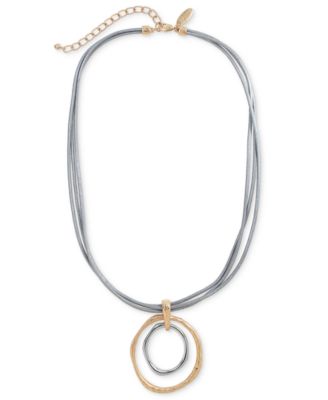 Style & Co - Two-Tone Orbital Pendant Necklace, 18" + 3" extender