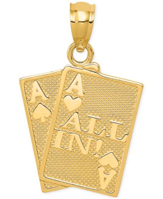 Macy's - 14k Gold Charm, Ace of Hearts and Spades All In Charm