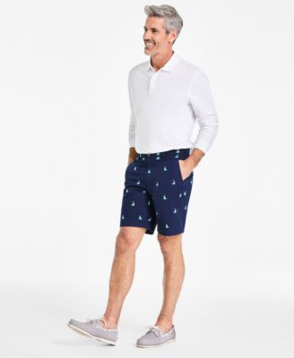 Club Room - Men's Regular-Fit Sailboat Embroidered 9" Shorts